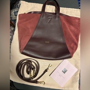 BUKVY Mini Curie 3-in-1 bag / Plum (leather - EU standards)